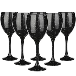 Czarne kieliszki do wina, drinków Galaktyka 300 ml 6 szt