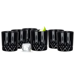 Czarne szklanki do whisky 280 ml 6 szt