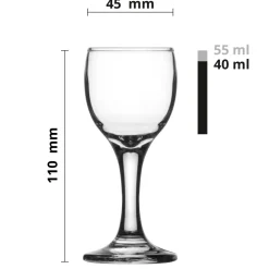 Kieliszki do wódki, shotów, likieru 40 ml 6 szt