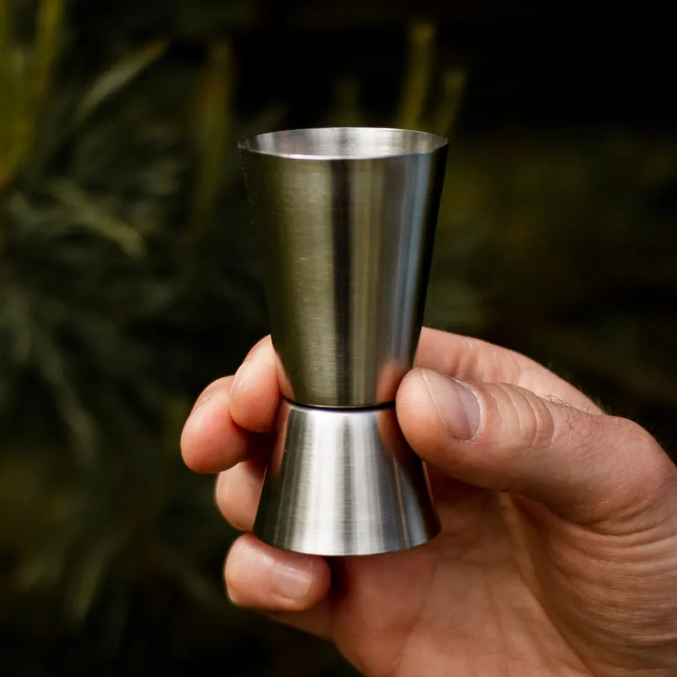 Miarka barmańska do drinków, jigger 50 i 30 ml z podziałką co 10 ml i 2 ml
