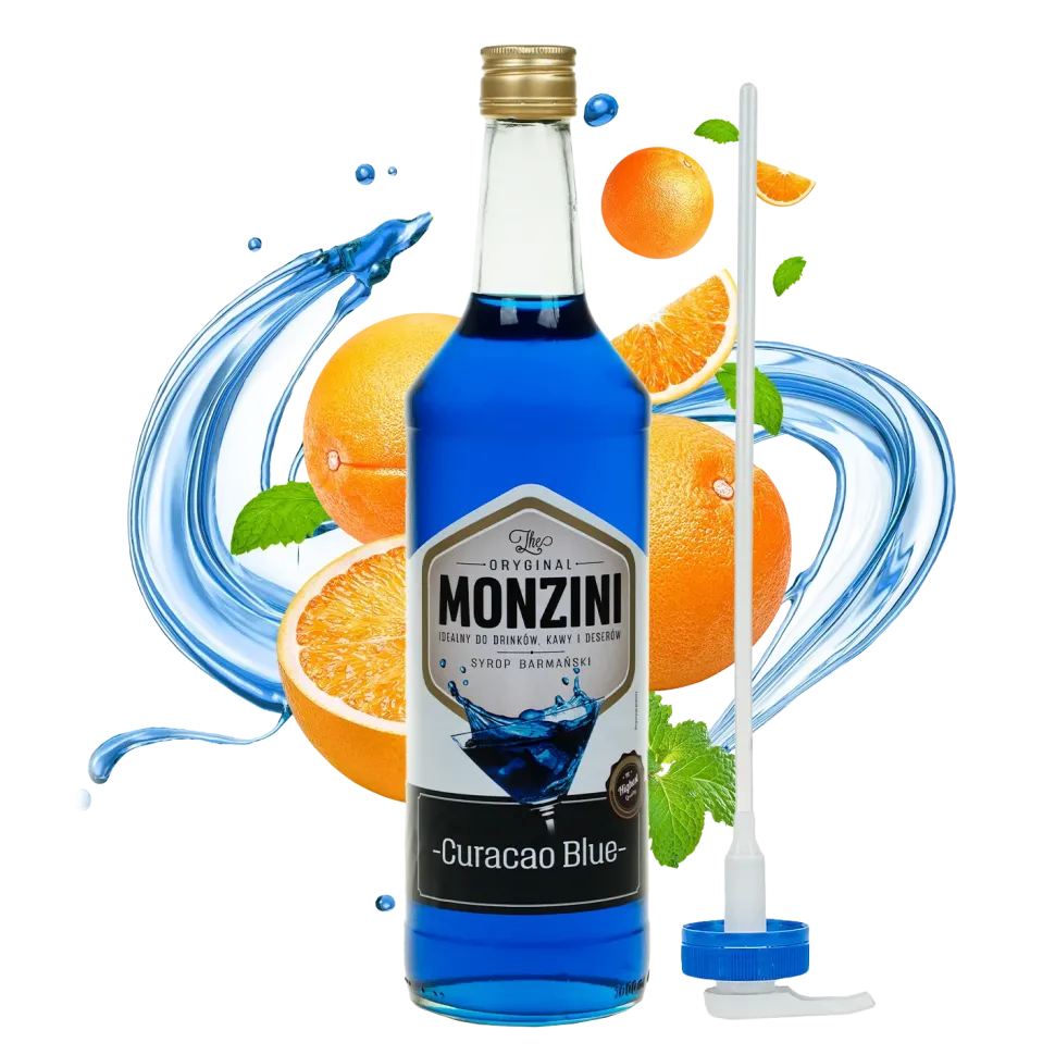 Syrop barmański do drinków BLUE CURACAO 1000 ml z pompką