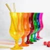 Szklanki do drinków, koktajli, zestaw 6 szklanek i 6 łyżeczek