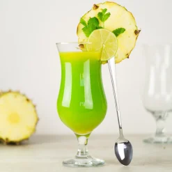 Szklanki do drinków, koktajli, zestaw 6 szklanek i 6 łyżeczek