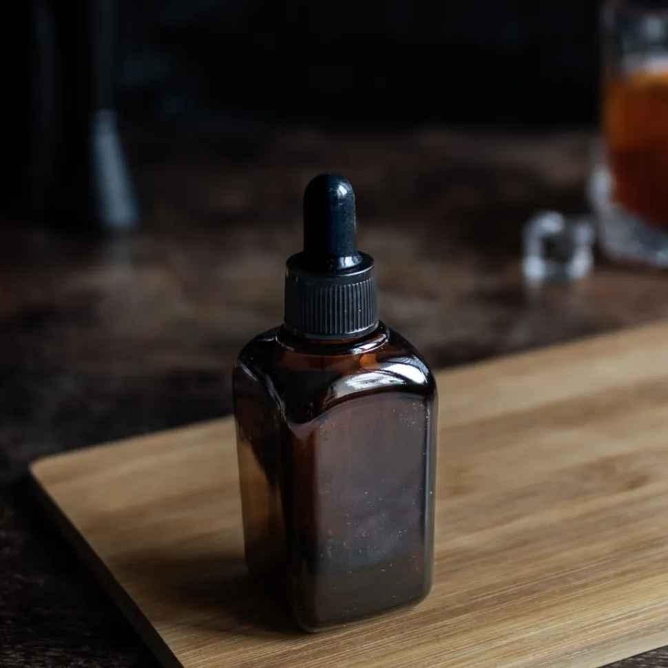 Zakraplacz barmański, pipeta do bittersów z butelką 50 ml, ciemne szkło