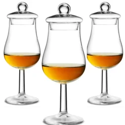 Zestaw 3 kieliszków do degustacji whisky z pokrywką