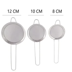 Zestaw 3 sitek do herbaty, sitko kuchenne średnice 12, 10 i 8 cm