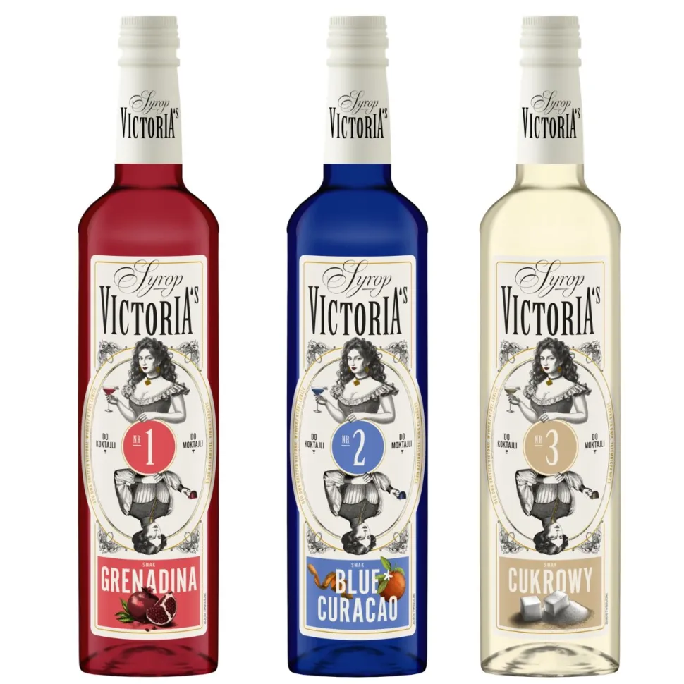 Zestaw 3 syropów Blue Curacao, Grenadina, Cukrowy 3 x 490 ml
